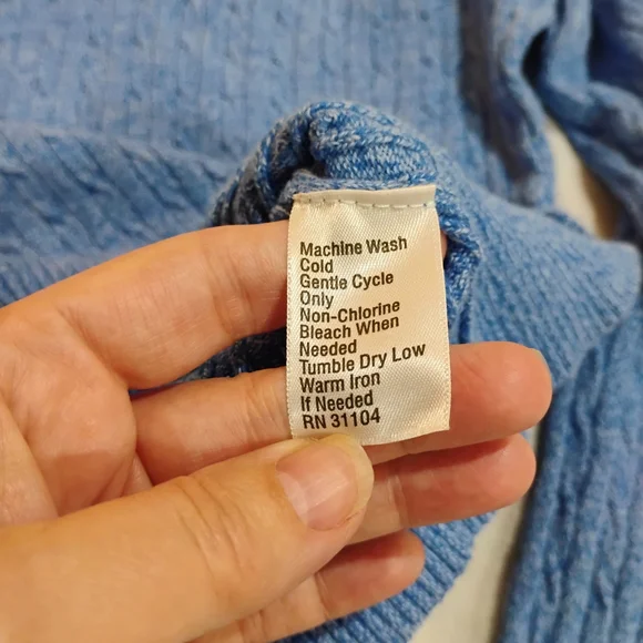 Kim Rogers Light Blue Textured Crew Neck Sweater - Picture 3 of 6